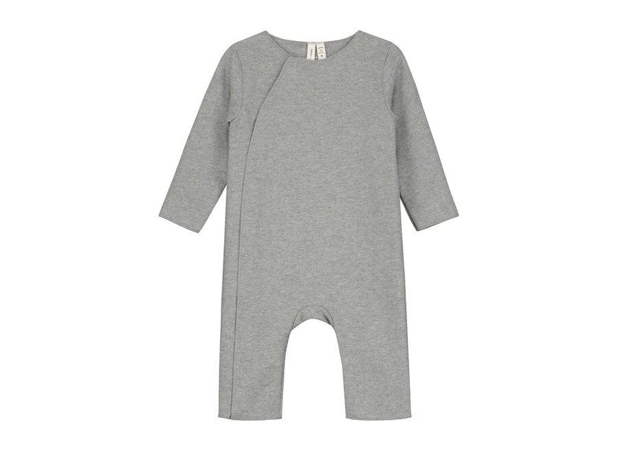 Baby Suit with Snaps GOTS Grey Melange
