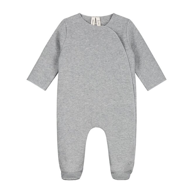 Gray Label | Newborn Suit with Snaps GOTS Grey Melange
