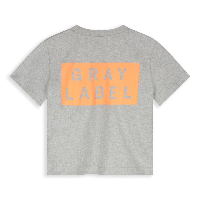 Gray Label | Oversized Tee GOTS 15Y Grey Melange / Bright Melon