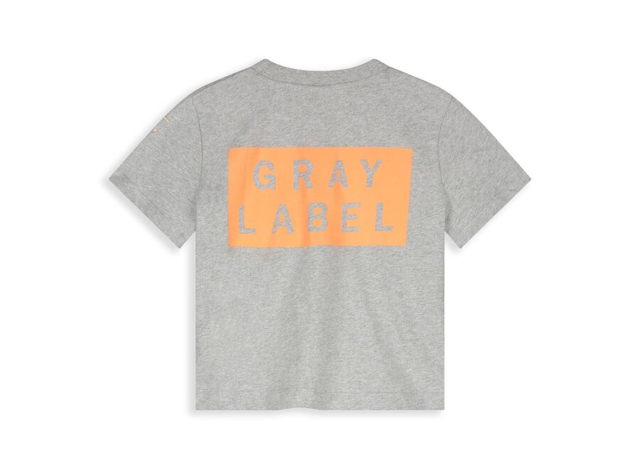 Gray Label | Oversized Tee GOTS 15Y Grey Melange / Bright Melon