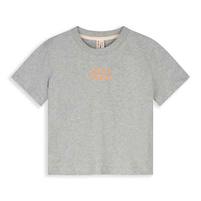 Gray Label | Oversized Tee GOTS 15Y Grey Melange / Bright Melon