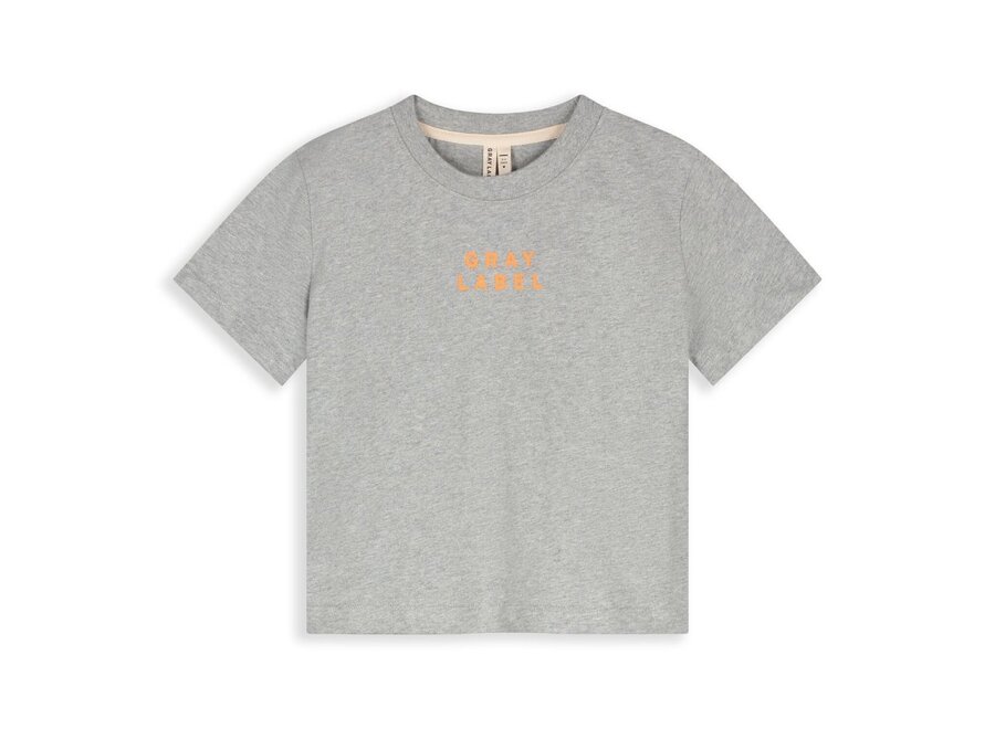 Gray Label | Oversized Tee GOTS 15Y Grey Melange / Bright Melon