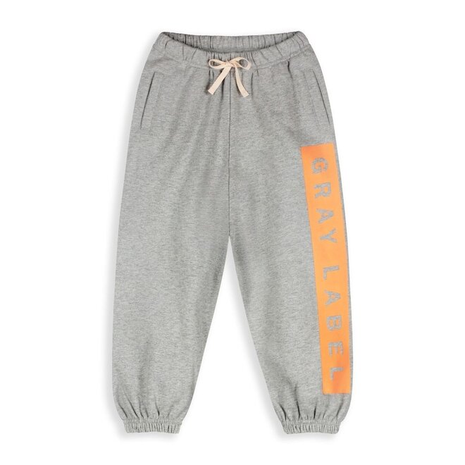 Track Pants GOTS 15Y Grey Melange / Bright Melon