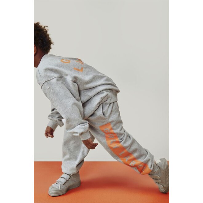 Gray Label | Dropped Shoulder Sweater GOTS 15Y Grey Melange / Bright Melon