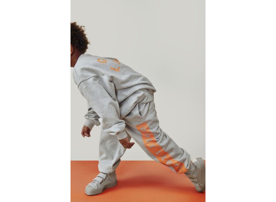 Gray Label | Dropped Shoulder Sweater GOTS 15Y Grey Melange / Bright Melon