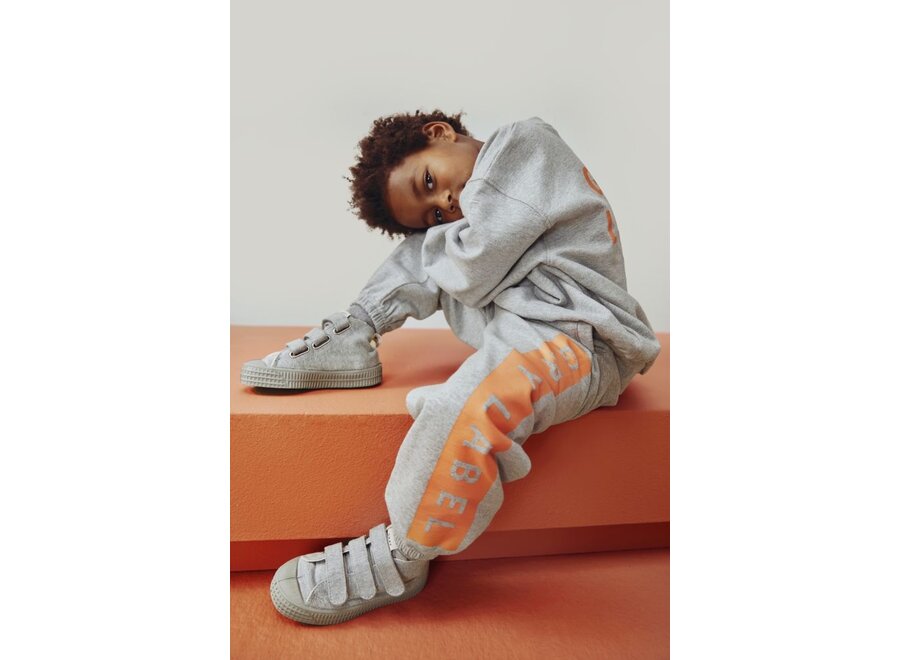 Gray Label | Dropped Shoulder Sweater GOTS 15Y Grey Melange / Bright Melon