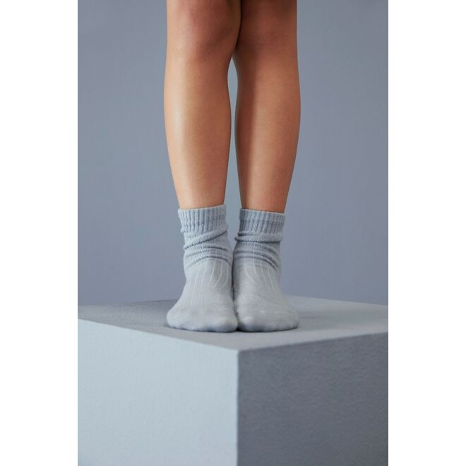 Gray Label | Ribbed Socks GOTS Stone Grey / Cream (2-pack)