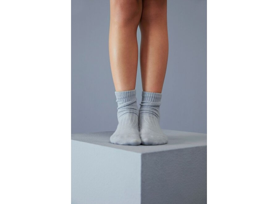 Gray Label | Ribbed Socks GOTS Stone Grey / Cream (2-pack)