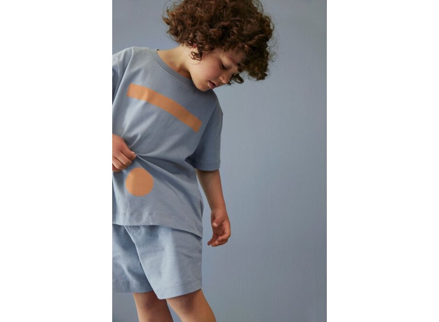 Gray Label | Oversized Tee w/ Logo GOTS Stone Grey / Melon