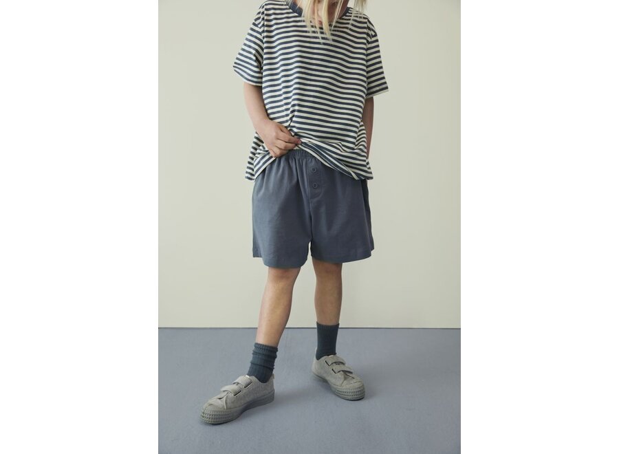 Gray Label | Button Shorts GOTS Blue Grey