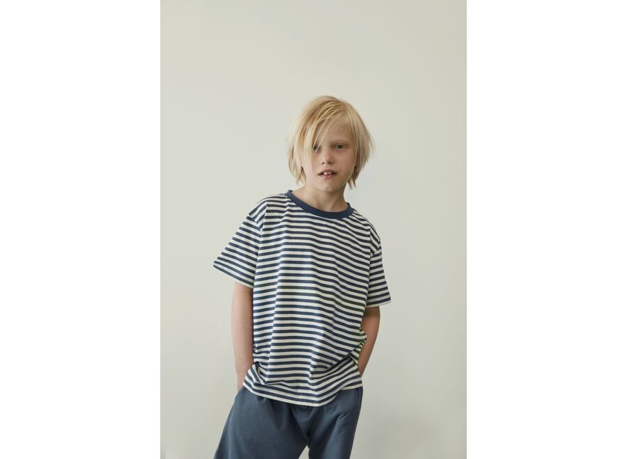 Gray Label | Oversized Tee GOTS Blue Grey / Cream