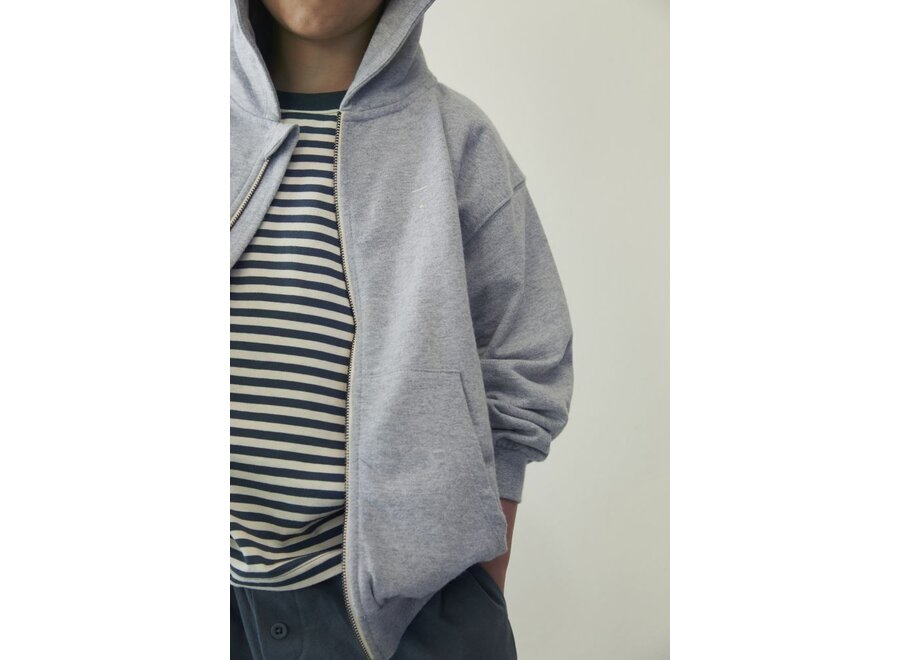 Gray Label | Hooded Cardigan with Zip GOTS Grey Melange