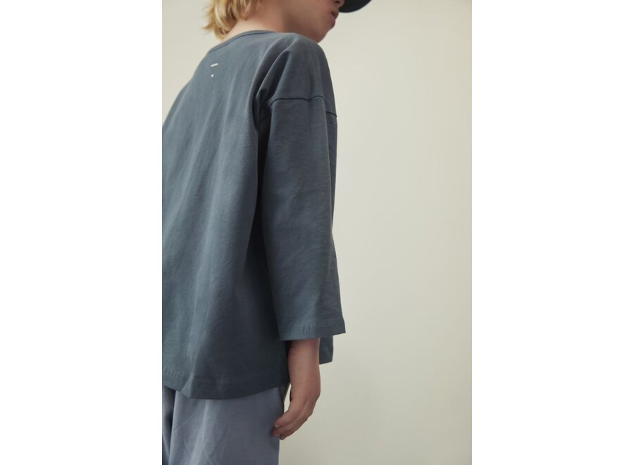 Gray Label | Dropped Shoulder Tee GOTS Blue Grey