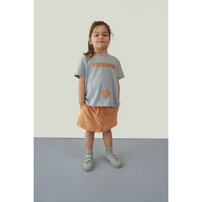 Gray Label | Oversized Tee w/ Logo GOTS Stone Grey / Melon