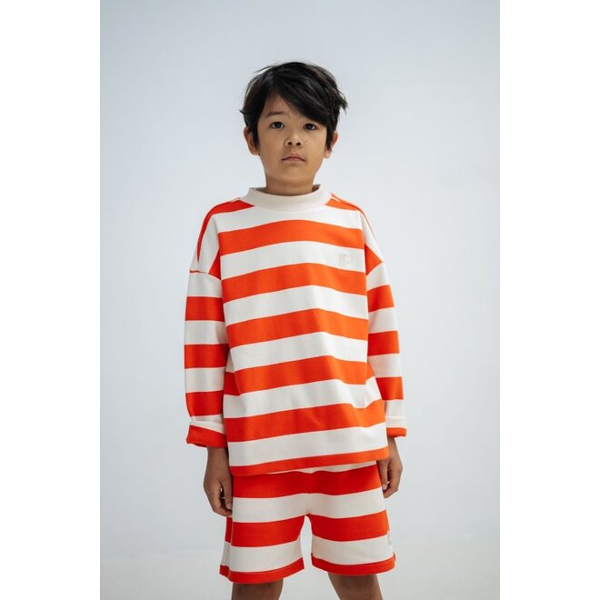 Repose ams | Boxy Sweater Flame Red Block Stripe