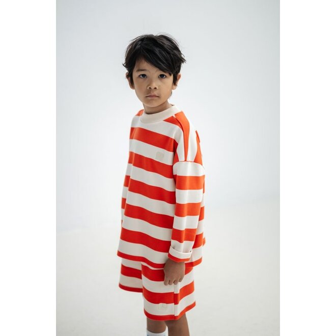 Repose ams | Boxy Sweater Flame Red Block Stripe
