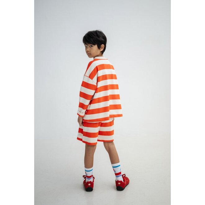 Repose ams | Boxy Sweater Flame Red Block Stripe