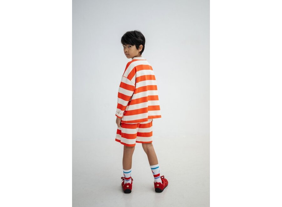 Repose ams | Boxy Sweater Flame Red Block Stripe