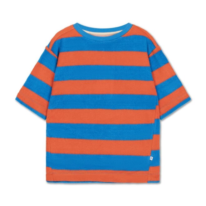 Sweat T-shirt Wave Flame Block Stripe