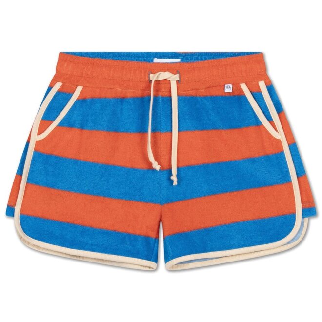 Sporty Short Wave Flame Block Stripe