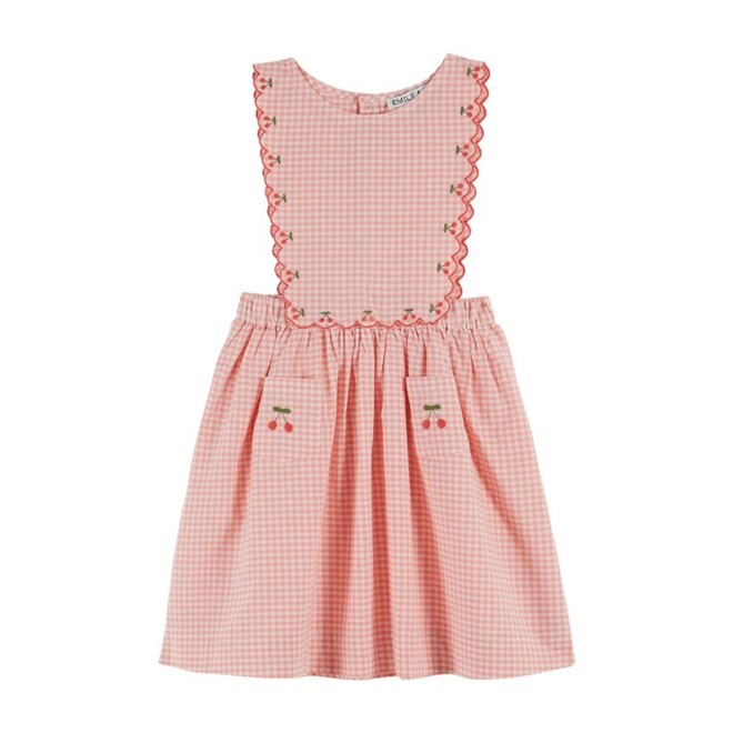 Cherry Embroidered Apron Jurk Vivi