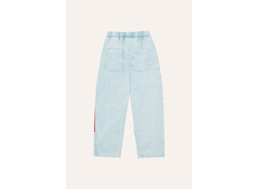 The Campamento | Bicolor Patches Denim Trousers Light Blue