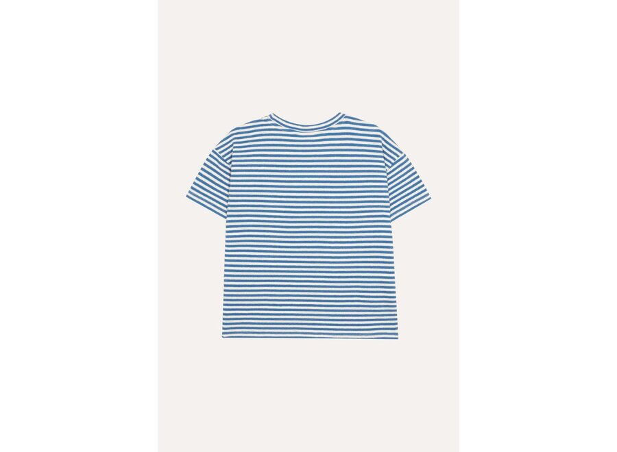 The Campamento | Blue Stripes Oversized Tshirt Blue