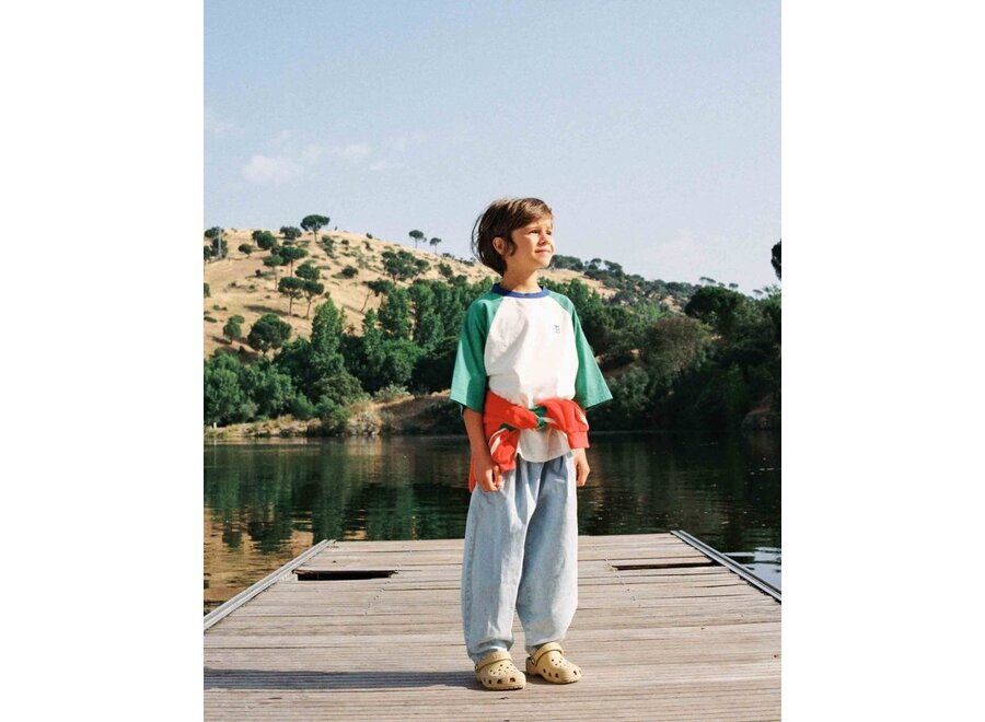 The Campamento | Color Block Green Tshirt Ecru