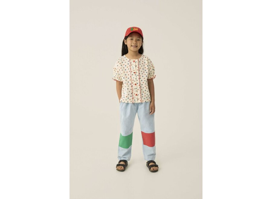 The Campamento | Bicolor Patches Denim Trousers Light Blue