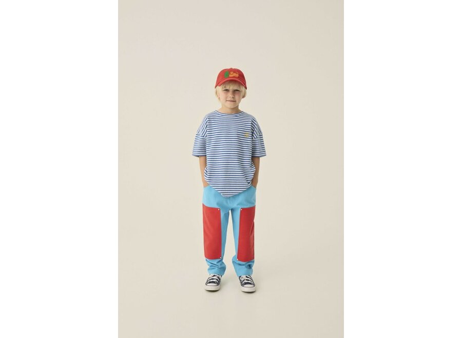 The Campamento | Blue Stripes Oversized Tshirt Blue