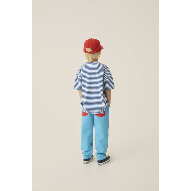 The Campamento | Blue Stripes Oversized Tshirt Blue