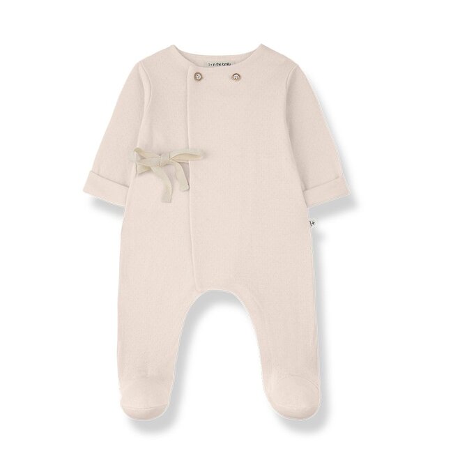 1+ in the family | Baptiste Bow Jumpsuit with Feet Blossom