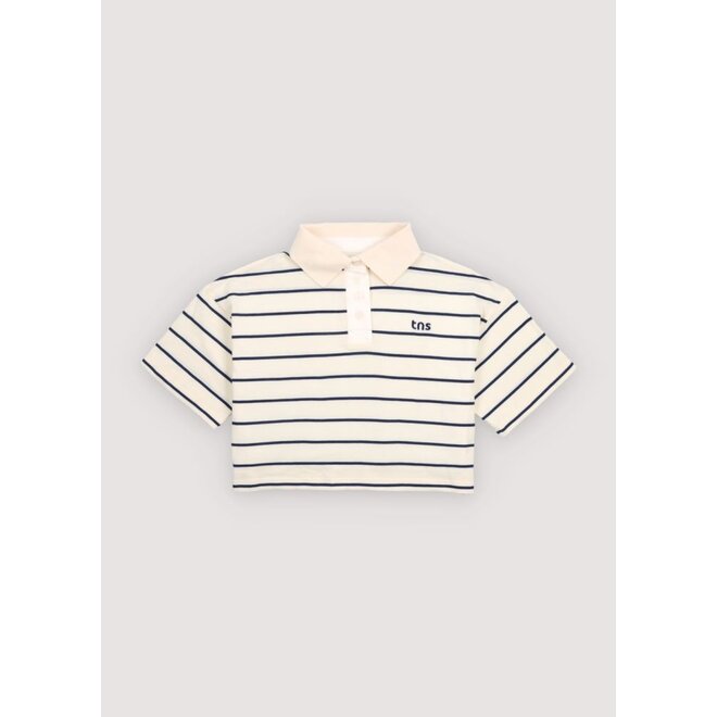 The New Society | Acacia Teen Polo Ecru Stripes
