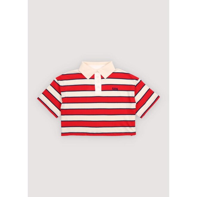 Acacia Teen Polo Tulip Red & Midnight Stripes