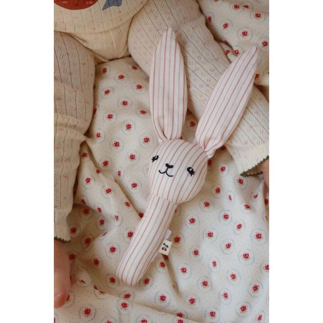 Konges Sløjd | Bunny Hand Rattle Stripie Petite Rose