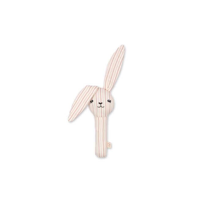 Bunny Hand Rattle Stripie Petite Rose