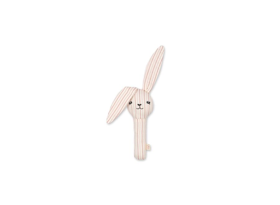 Konges Sløjd | Bunny Hand Rattle Stripie Petite Rose