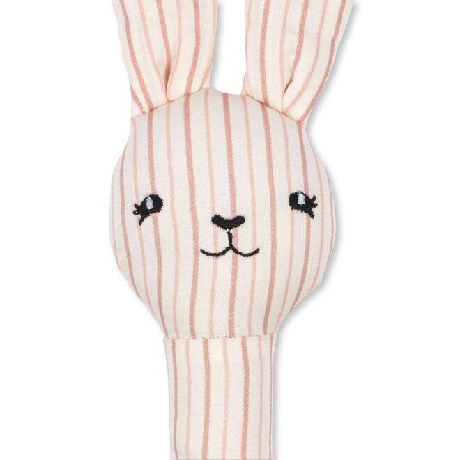 Konges Sløjd | Bunny Hand Rattle Stripie Petite Rose