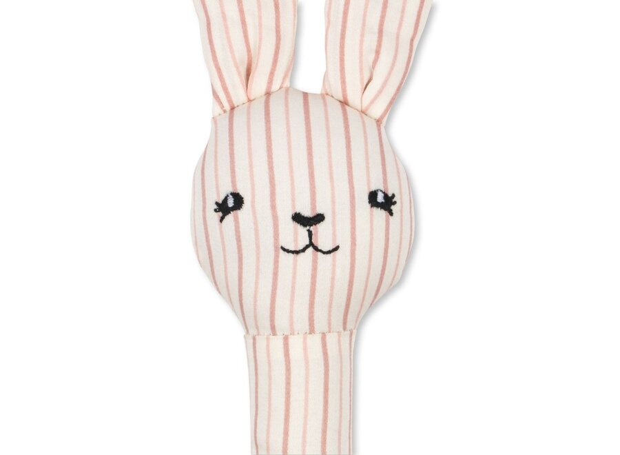 Konges Sløjd | Bunny Hand Rattle Stripie Petite Rose