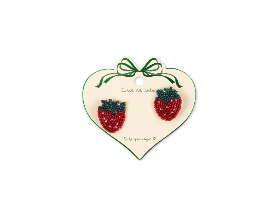 Konges Sløjd | 2 Pack Strawberry Beaded Hair Clip Strawberry