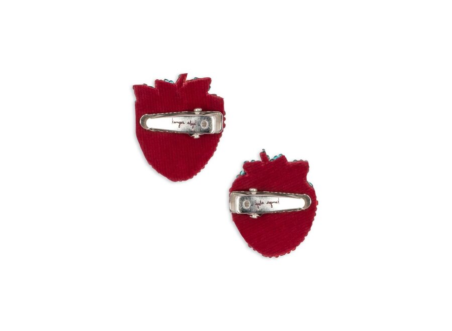Konges Sløjd | 2 Pack Strawberry Beaded Hair Clip Strawberry