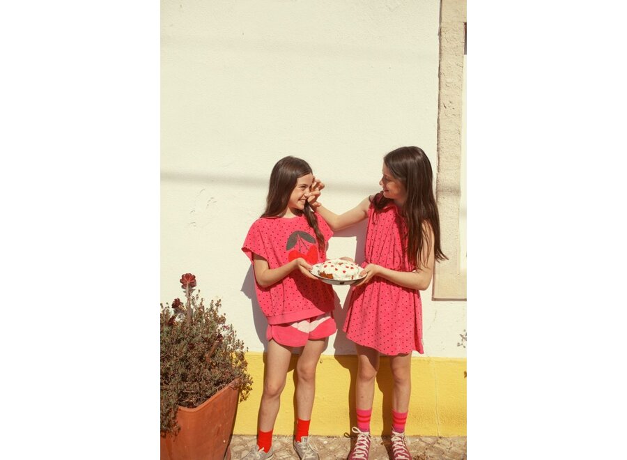 Piupiuchick | Shorts Pink With White Stripes Print