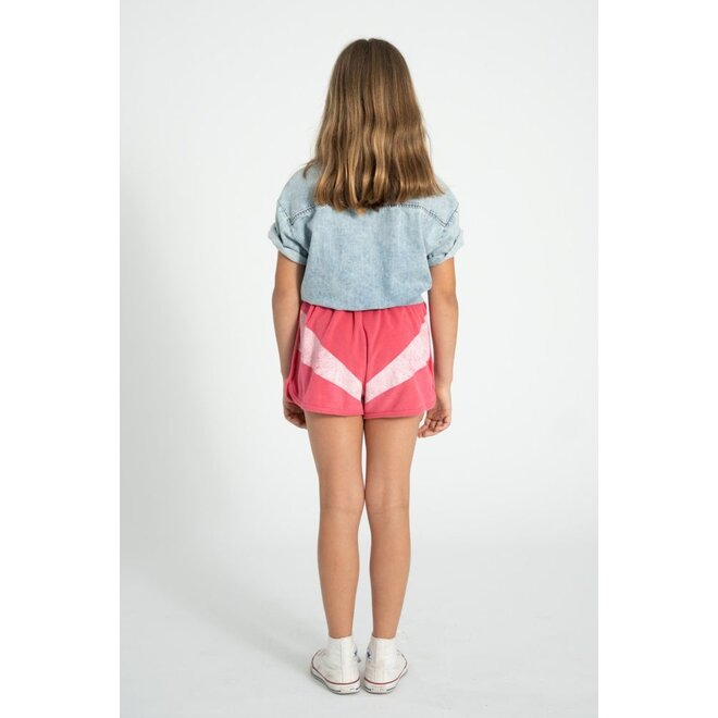 Piupiuchick | Shorts Pink With White Stripes Print