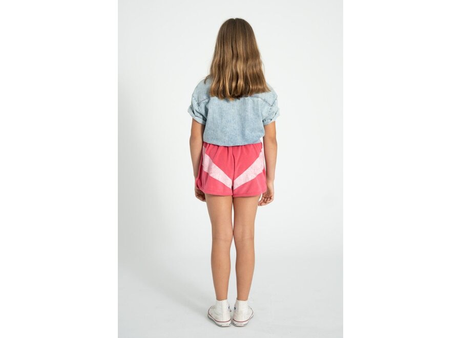 Piupiuchick | Shorts Pink With White Stripes Print