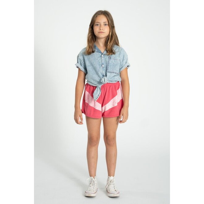 Piupiuchick | Shorts Pink With White Stripes Print