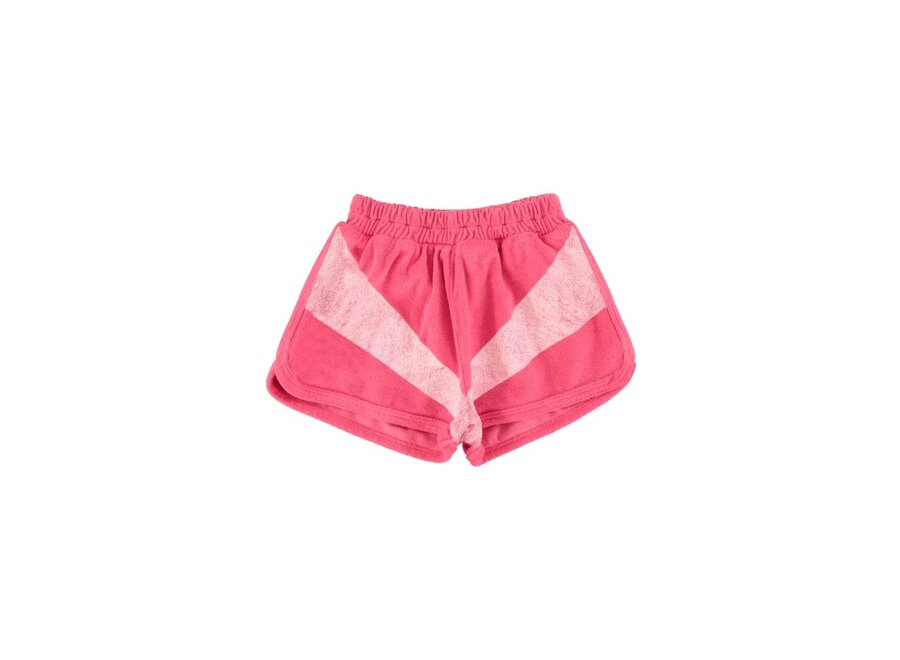 Shorts Pink With White Stripes Print