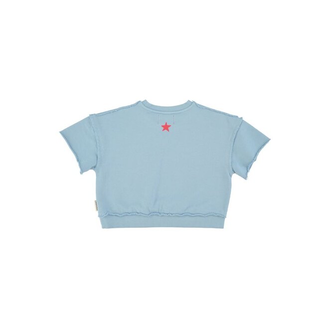 Piupiuchick | Short Sleeve Sweatshirt Blue With "A" Print