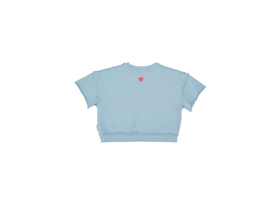 Piupiuchick | Short Sleeve Sweatshirt Blue With "A" Print