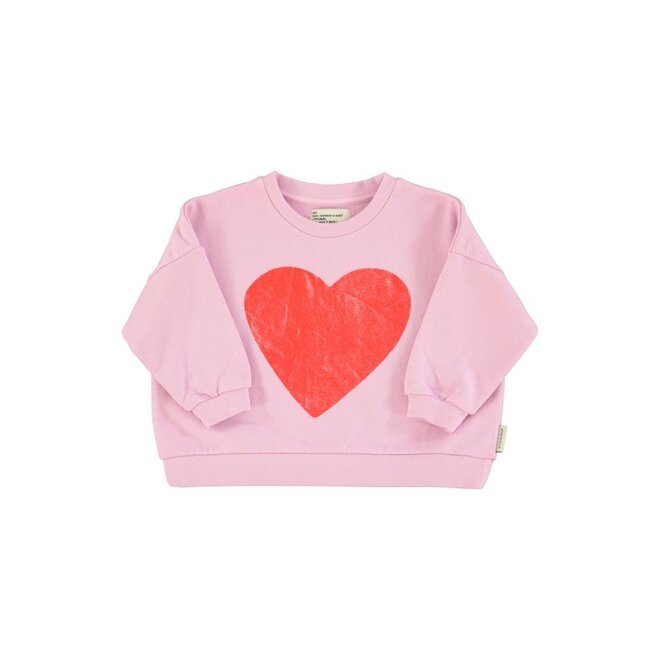 Sweatshirt Lilac With Red Heart Print