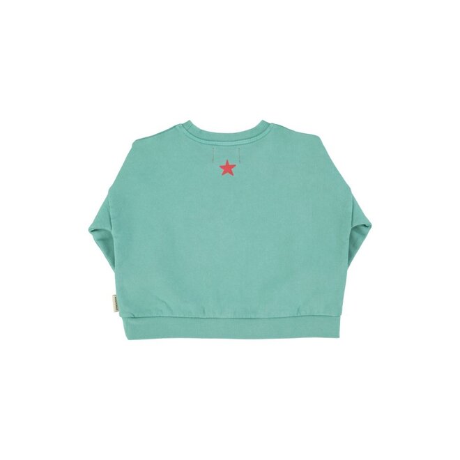 Piupiuchick | Sweatshirt Turquoise With "Peace" Print